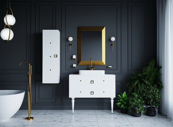 Тумба под раковину Boheme Armadi Art Vallessi Avangarde Piazza 80 841-080-WG подвесная Белый Золото