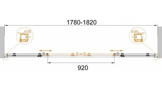 Душевая дверь в нишу Cezares ANIMA-W-BF-2-180-C-Cr профиль Хром стекло прозрачное Душевая дверь в нишу Cezares ANIMA-W-BF-2-180-C-Cr профиль Хром стекло прозрачное