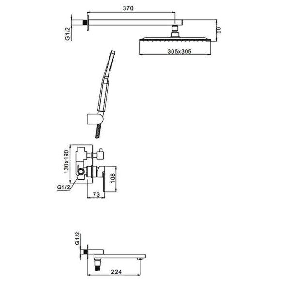 Душевая система Gappo G7199-20 Сатин Душевая система Gappo G7199-20 Сатин
