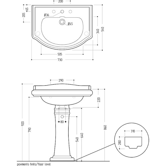 Раковина Migliore Bella 73 20604 Белая