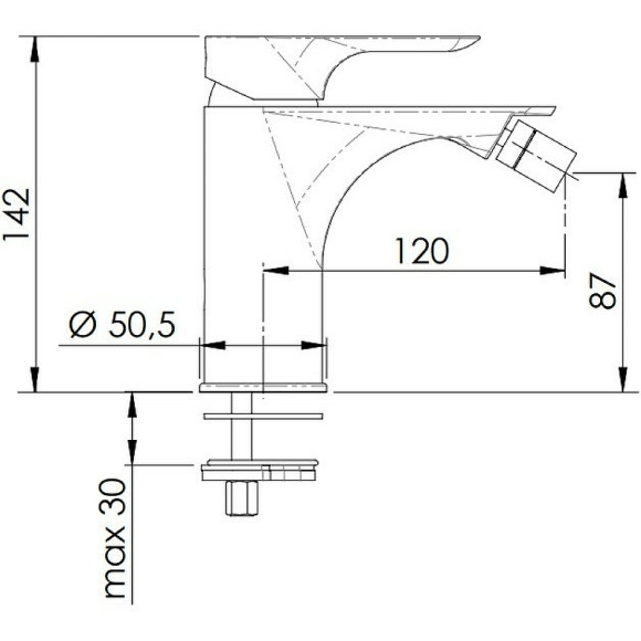Смеситель для биде Remer Infinity I21BO Белый матовый Смеситель для биде Remer Infinity I21BO Белый матовый