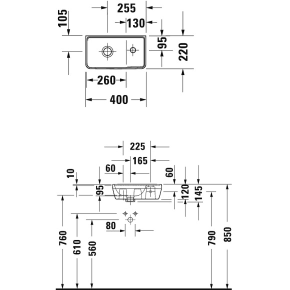 Раковина Duravit D-Neo 40 0739400041 Белая
