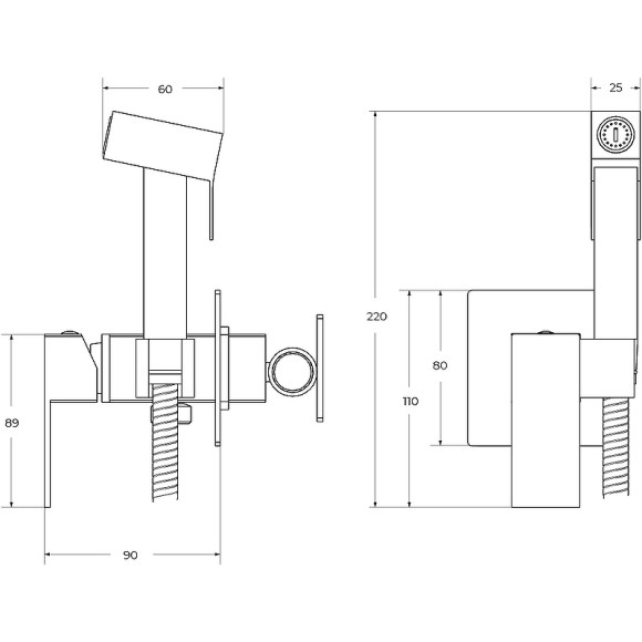 Гигиенический душ со смесителем Cezares Slider SLIDER-DIF-IN Сатин Гигиенический душ со смесителем Cezares Slider SLIDER-DIF-IN Сатин