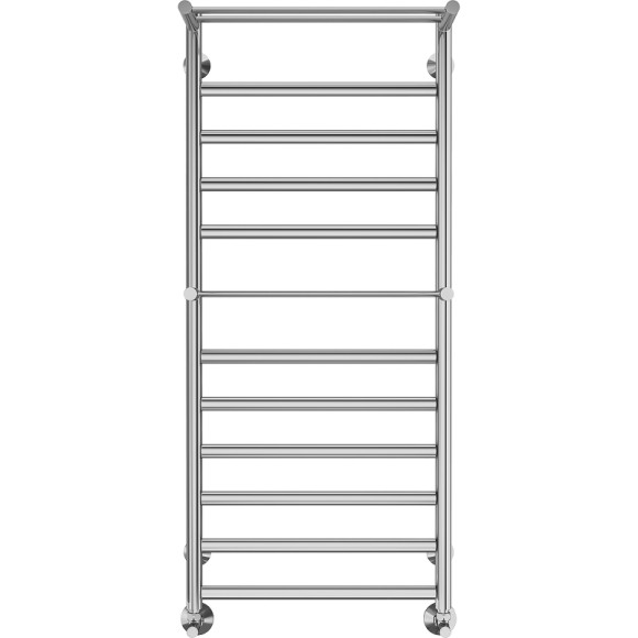 Водяной полотенцесушитель Terminus Хендрикс П12 500х1200 4670078529831 с полкой Хром, нижнее подключение, G 1/2" ВР, с угловым соединением