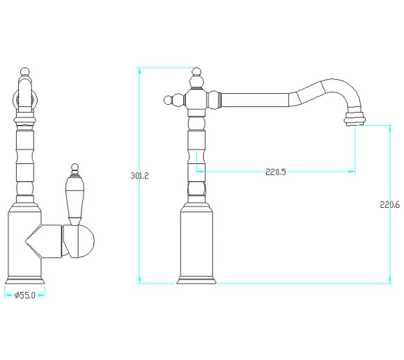Смеситель для кухни Boheme Tradizionale Oro 102-BSW Золото