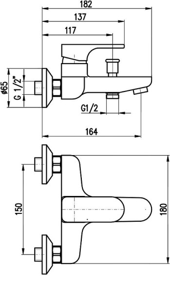 Смеситель для ванны Rav Slezak Yukon YU154.5 Хром Смеситель для ванны Rav Slezak Yukon YU154.5 Хром