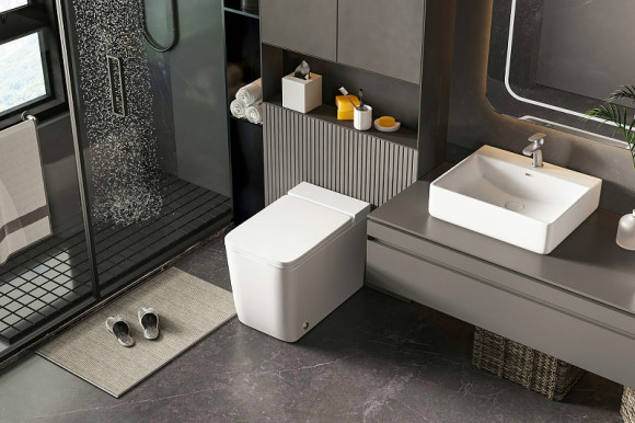 Унитаз Abber Rechteck AC1212P приставной с сиденьем Микролифт