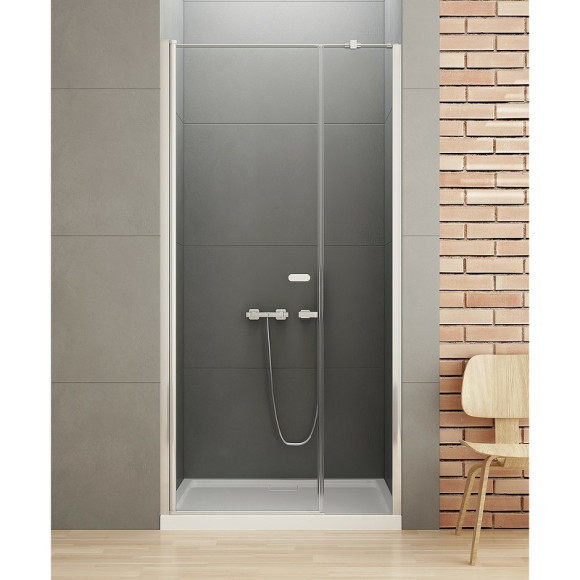 Душевая дверь New Trendy New Soleo Chrome 100 D-0139A/D-0094B профиль Хром стекло прозрачное Душевая дверь New Trendy New Soleo Chrome 100 D-0139A/D-0094B профиль Хром стекло прозрачное