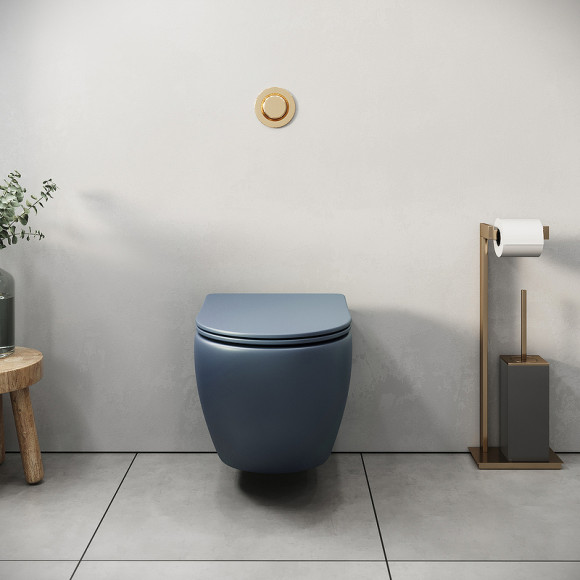 Унитаз Grossman GR-4455BLMS подвесной Синий матовый с сиденьем Микролифт