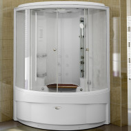 Душевой бокс Radomir Даниэла 2 140x140 1-04-1-0-5-0750 с баней профиль Белый стекло прозрачное