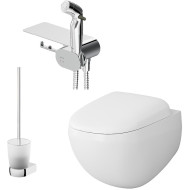 Унитаз AM.PM Sensation FlashClean CK30H0904W подвесной с гигиеническим душем и ершиком с сиденьем Микролифт Унитаз AM.PM Sensation FlashClean CK30H0904W подвесной с гигиеническим душем и ершиком с сиденьем Микролифт