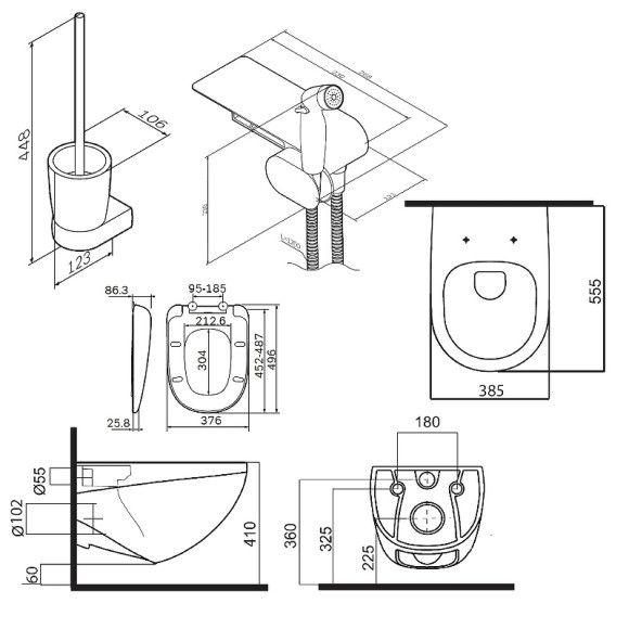 Унитаз AM.PM Sensation FlashClean CK30H0904W подвесной с гигиеническим душем и ершиком с сиденьем Микролифт
