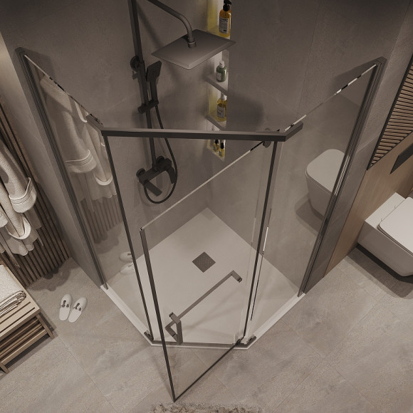 Душевой уголок Grossman Pragma 90х90 302.K33.03.9090.42.00 профиль Графит сатин стекло прозрачное Душевой уголок Grossman Pragma 90х90 302.K33.03.9090.42.00 профиль Графит сатин стекло прозрачное