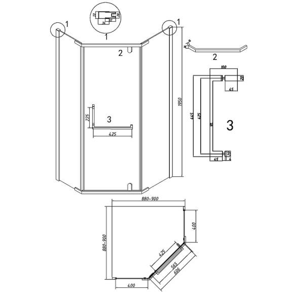 Душевой уголок Grossman Pragma 90х90 302.K33.03.9090.42.00 профиль Графит сатин стекло прозрачное Душевой уголок Grossman Pragma 90х90 302.K33.03.9090.42.00 профиль Графит сатин стекло прозрачное