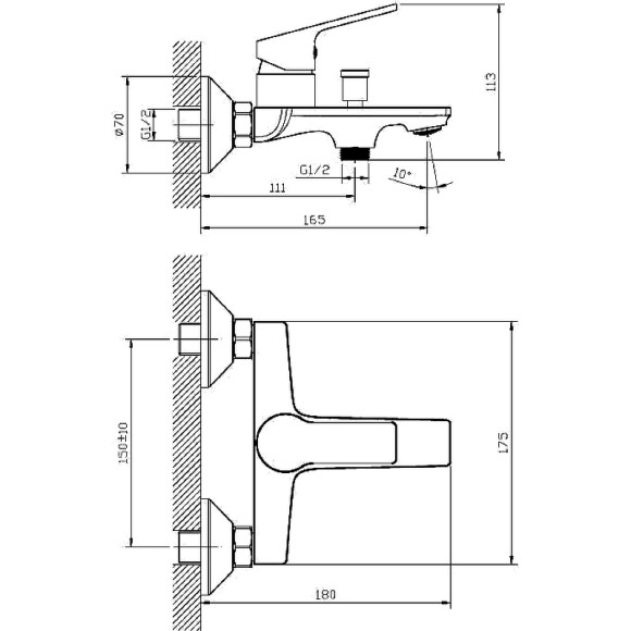 Смеситель для ванны ESKO Saint-Petersburg SPb 54 Хром
