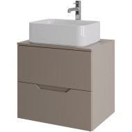 Тумба с раковиной Orange Line 60 Li-60TuLMDF+B02-460W подвесная Латте матовый