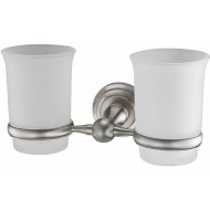 Стакан для зубных щеток WasserKRAFT Ammer K-7028D двойной Хром матовый Стакан для зубных щеток WasserKRAFT Ammer K-7028D двойной Хром матовый