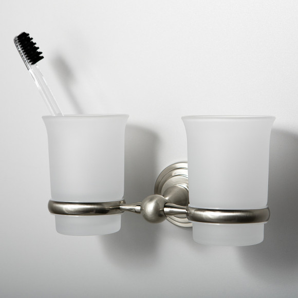 Стакан для зубных щеток WasserKRAFT Ammer K-7028D двойной Хром матовый Стакан для зубных щеток WasserKRAFT Ammer K-7028D двойной Хром матовый