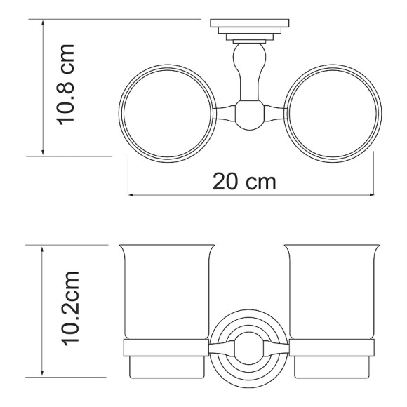 Стакан для зубных щеток WasserKRAFT Ammer K-7028D двойной Хром матовый Стакан для зубных щеток WasserKRAFT Ammer K-7028D двойной Хром матовый