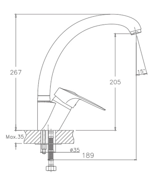 Смеситель для кухни Haiba HB4104 Хром