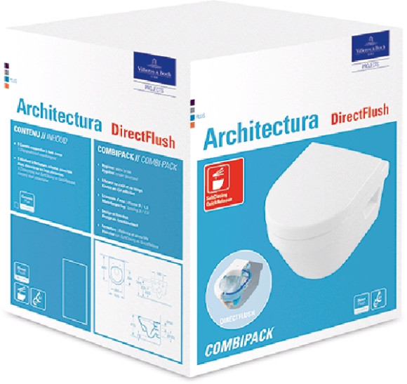 Унитаз Villeroy&Boch Architectura Plus 4687HR01 подвесной с сиденьем Soft Close Унитаз Villeroy&Boch Architectura Plus 4687HR01 подвесной с сиденьем Soft Close