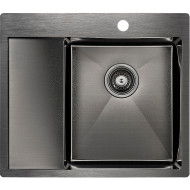 Кухонная мойка Paulmark Kroner 59F PM225951-GMR Вороненая сталь