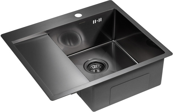 Кухонная мойка Paulmark Kroner 59F PM225951-GMR Вороненая сталь Кухонная мойка Paulmark Kroner 59F PM225951-GMR Вороненая сталь