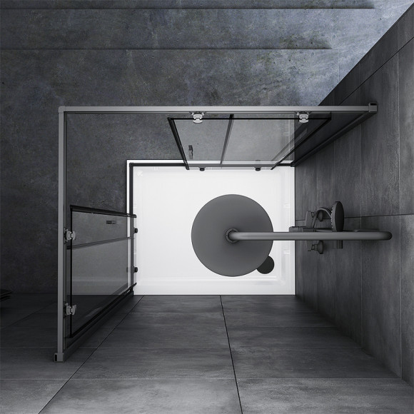 Душевой уголок AM.PM Gem 100х80 W90G-404-100280-BT профиль Черный матовый стекло прозрачное Душевой уголок AM.PM Gem 100х80 W90G-404-100280-BT профиль Черный матовый стекло прозрачное