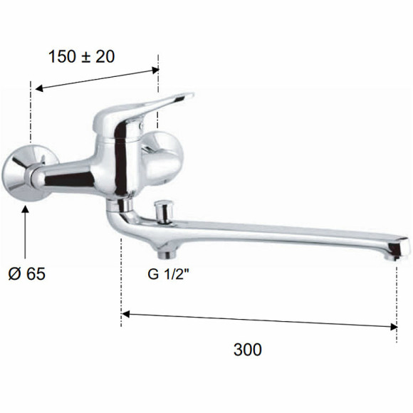 Смеситель для ванны Remer Kiss K46 универсальный Хром Смеситель для ванны Remer Kiss K46 универсальный Хром