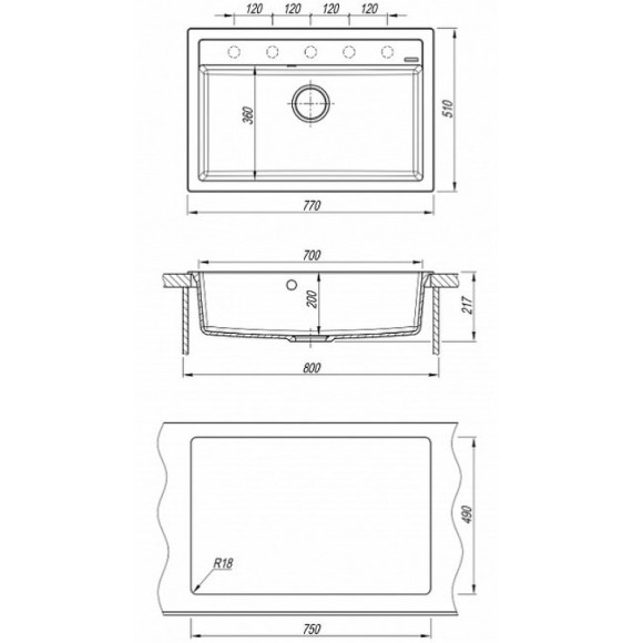 Кухонная мойка Florentina Липси-770 20.440.E0770.107 Песочная Кухонная мойка Florentina Липси-770 20.440.E0770.107 Песочная