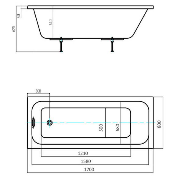 Акриловая ванна Aquatek Eco-friendly Мия 170x80 MIY170-0000032 без панелей, каркаса и слив-перелива Акриловая ванна Aquatek Eco-friendly Мия 170x80 MIY170-0000032 без панелей, каркаса и слив-перелива