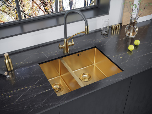 Кухонная мойка Paulmark Gerberg 59/2S Uni PM225944-BGR Брашированное золото