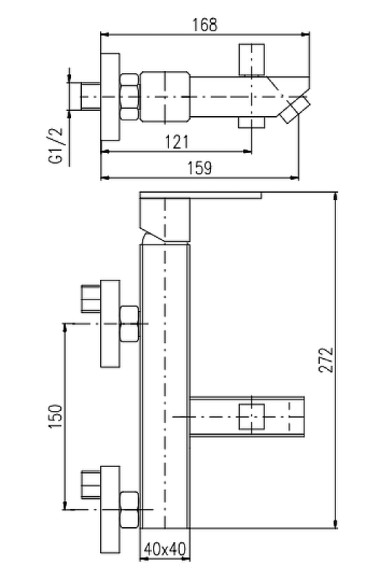 Смеситель для ванны Rav Slezak Loira LR554.5 Хром