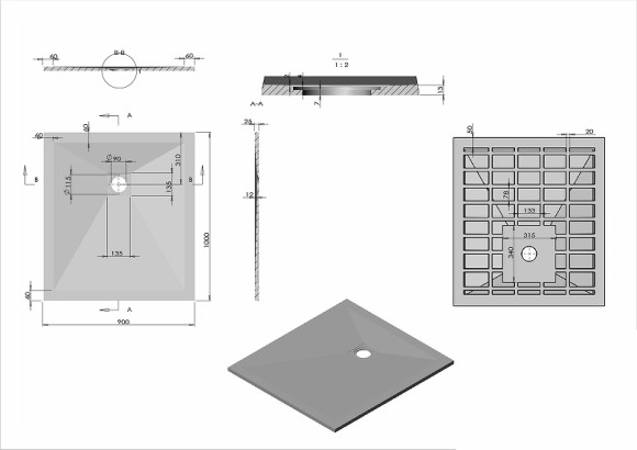 Душевой поддон из искусственного камня Vincea 100x90 VST-4SR9010A Антрацит Душевой поддон из искусственного камня Vincea 100x90 VST-4SR9010A Антрацит