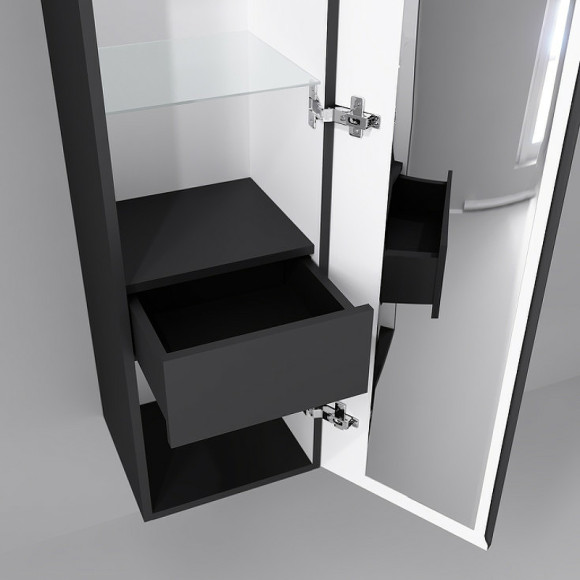 Шкаф пенал Jorno Strong 33 Str.04.130/P/A подвесной Антрацит