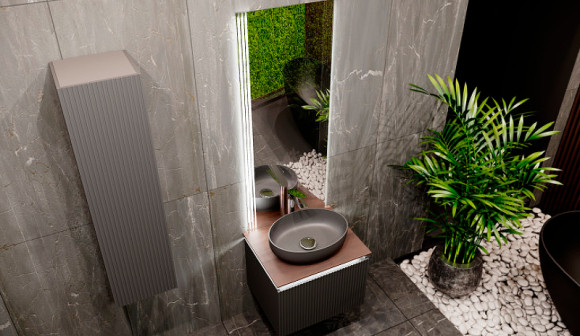 Шкаф пенал Jorno Strong 33 Str.04.130/P/A подвесной Антрацит