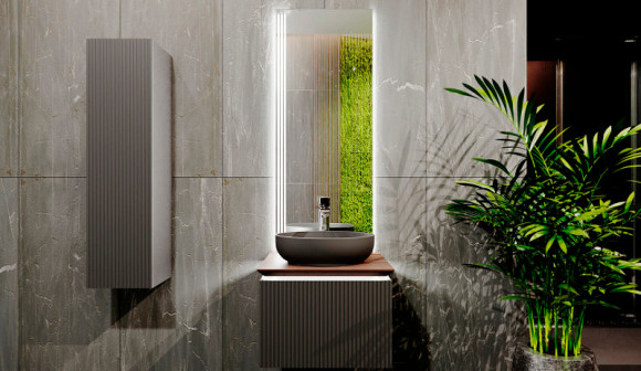 Шкаф пенал Jorno Strong 33 Str.04.130/P/A подвесной Антрацит