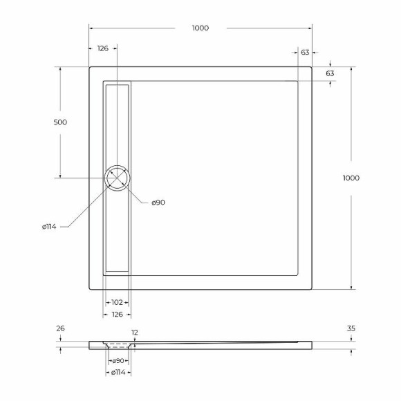 Акриловый поддон для душа BelBagno Due 100x100 TRAY-BB-DUE-A-100-4-W0 Белый