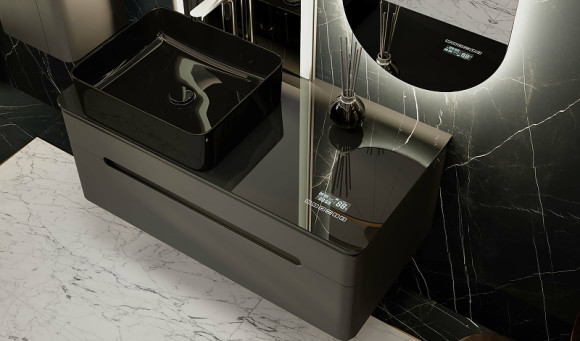 Тумба под раковину Jorno Shine 100 Shi.01.100-M/P/A подвесная Антрацит