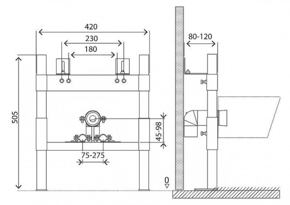 Инсталляция BelBagno BB024-BD для биде с крепежом Инсталляция BelBagno BB024-BD для биде с крепежом