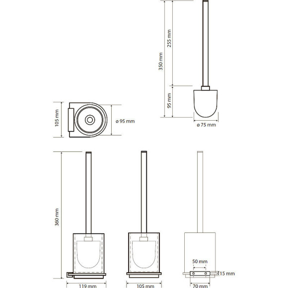 Ершик для унитаза Bemeta Galla 108113010 Черный матовый Ершик для унитаза Bemeta Galla 108113010 Черный матовый