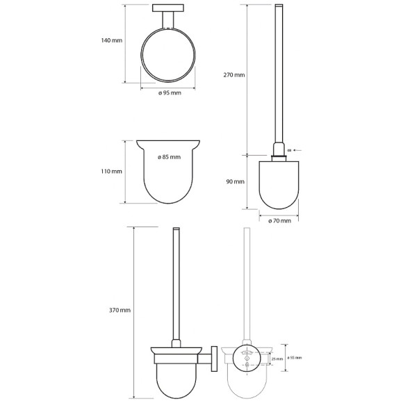 Ершик для унитаза Bemeta Dark 104113010 Черный