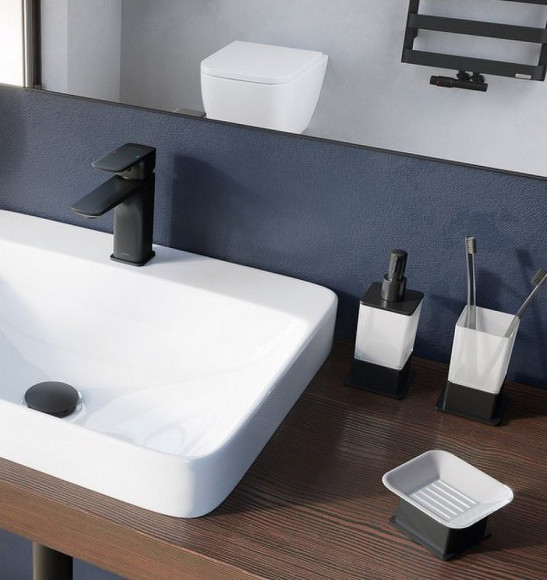 Стакан для зубных щеток Excellent Riko DOEX.1614BL Черный