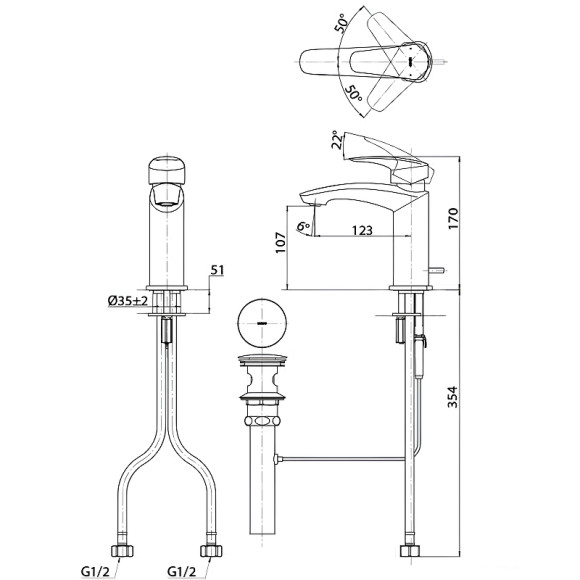 Смеситель для раковины Toto GM TLG09301R Хром Смеситель для раковины Toto GM TLG09301R Хром