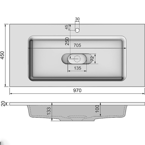 Раковина Jorno Modul 100 Mol.08.100/W Белая Раковина Jorno Modul 100 Mol.08.100/W Белая