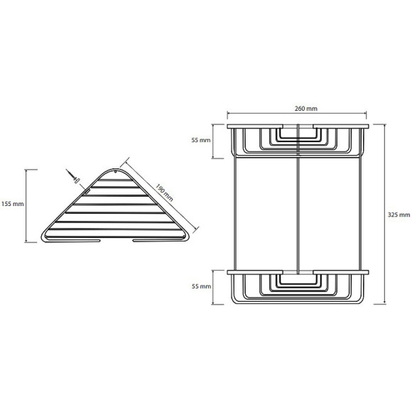 Полка корзина Bemeta Cytro 102308132 угловая Хром Полка корзина Bemeta Cytro 102308132 угловая Хром