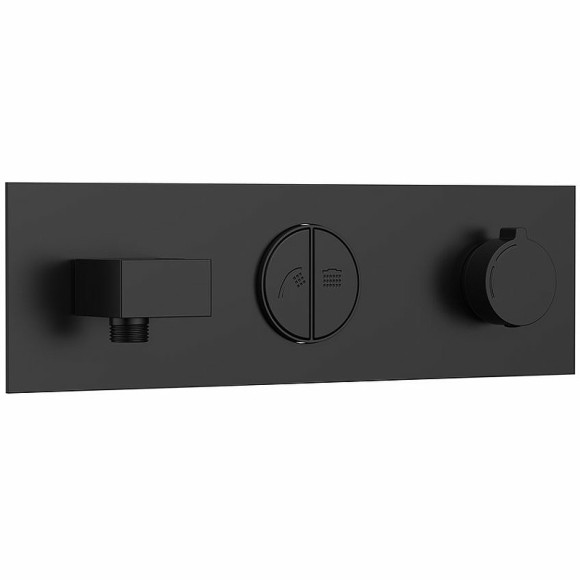 Душевая система Vincea VSFW-422T2MB с термостатом Черная матовая