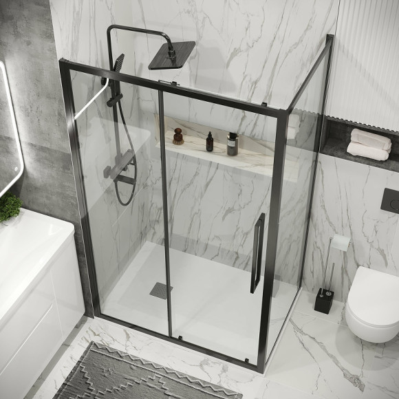 Душевая стенка Grossman Cosmo 70 200.K33.02.70.42.00 профиль Графит сатин стекло прозрачное