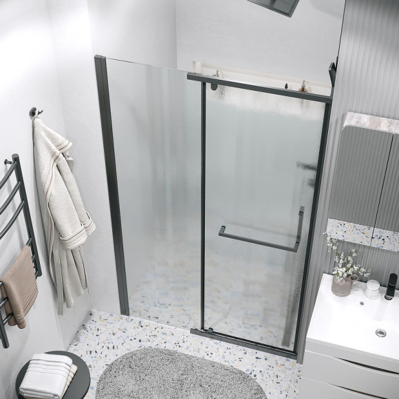 Душевая дверь Grossman Pragma 100 100.K33.03.100.21.02 профиль Черный матовый стекло шиншилла Душевая дверь Grossman Pragma 100 100.K33.03.100.21.02 профиль Черный матовый стекло шиншилла