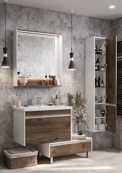 Тумба под раковину Aquaton Капри 80 1A230201KPDB0 подвесная Таксония темная